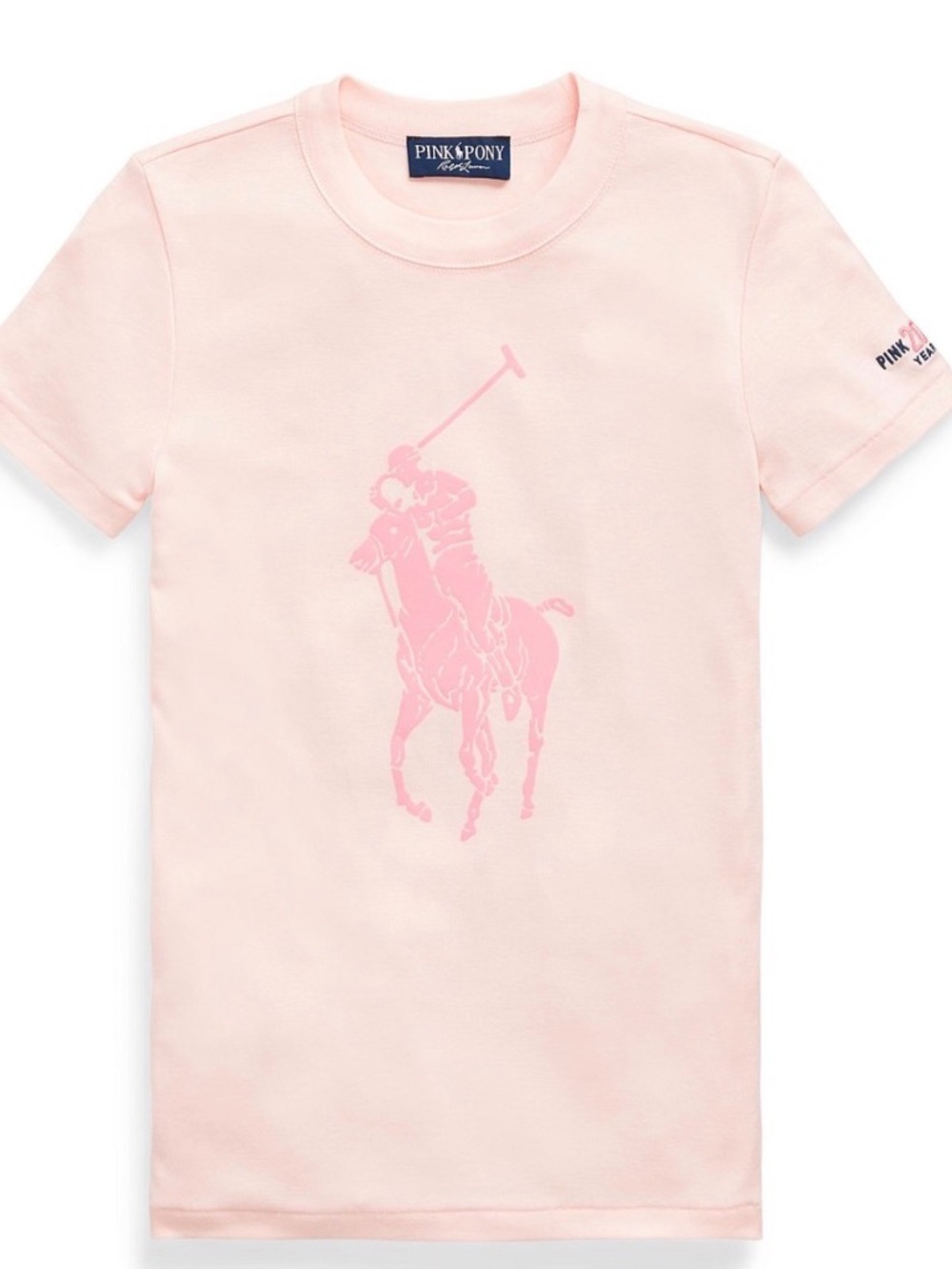 Ralph Lauren 20th Anniverary Pink Pony T shirt- Baby Pink- large